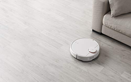 ربات جاروبرقی شیائومی Mi Home 2 در 1 [جاروبرقی] جارو کردن و پاک کردن، کارشناس تمیز کردن خودکار، کنترل هوشمند، مخزن آب، 3 حالت تمیز کردن، ناوبری هوشمند – با دستیار Google کار می کند، Alexa – سفید