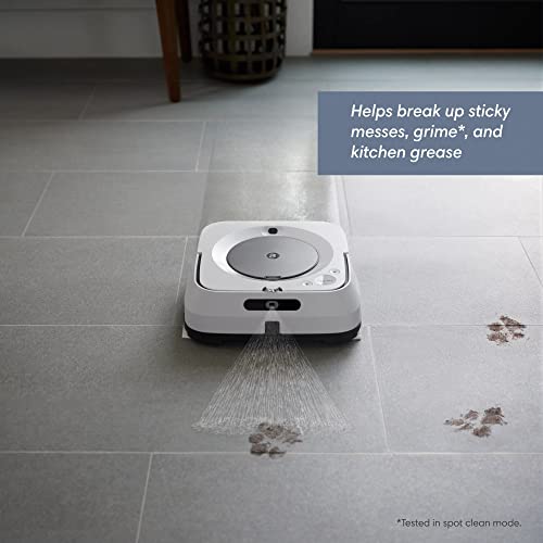 iRobot Braava M6 Ultimate Robot Mop with Precision Jet Spray, Ideal for multiple rooms and large spaces, Works with Alexa, Smart Navigation, Dry Sweeping mode – White – M613840