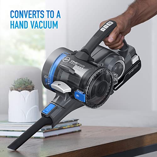 Hoover ONEPWR Blade+ Cordless Vacuum Cleaner Machine, Up to 40 min Runtime,3 Stage Filtration, LED Headlights, Detachable Handheld, Wall Mount, Upholstery Tool – CLSV-B3ME, Grey/Blue