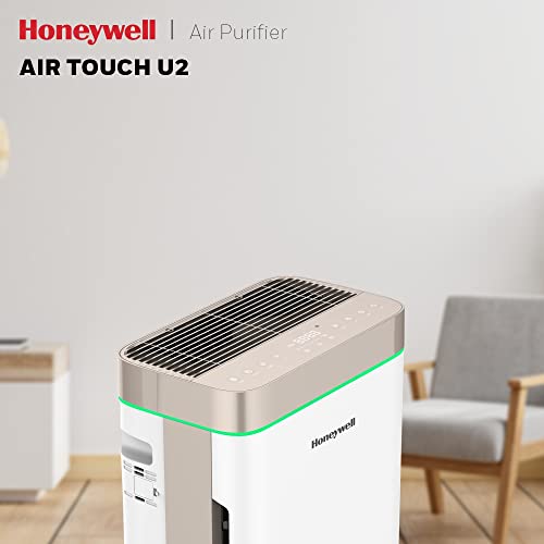 Honeywell Air Touch U2 Air Purifier With H13 Hepa Filter, Activated Carbon Filter, Ant-Bacterial Filter, Pre-Filter. Pm2.5 Level Display. Uv-C Led And Ionizer.Humidifier And Smart Wi-Fi