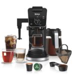سیستم قهوه تخصصی Ninja CFP307 DualBrew Pro، تک سرو، سازگار با K-Cups و قهوه ساز قطره ای 12 فنجان، با فیلتر دائمی، مشکی