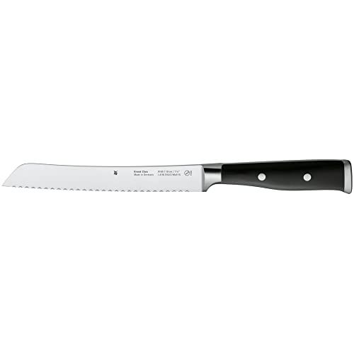 بلوک چاقو کلاس بزرگ WMF با ست چاقو، 6 تکه، ساخت آلمان، 4 عدد چاقو فورج، قیچی آشپزخانه، بلوک چاقو FlexTec