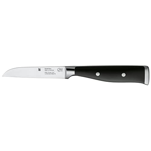بلوک چاقو کلاس بزرگ WMF با ست چاقو، 6 تکه، ساخت آلمان، 4 عدد چاقو فورج، قیچی آشپزخانه، بلوک چاقو FlexTec