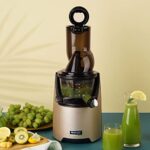Kuvings 240W EVO820 slow-rotating masticating technology 4-in-1 machine effortlessly extracts fresh juice, creates creamy smoothies, and makes velvety sorbets and nut milk, 5 year warranty