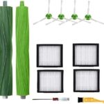 THE WHITE SHOP Replacement Parts accessories Compatible for iRobot Roomba i3 i3+ i4 i6 i6+ i7 i7+ i8 i8+/Plus Series,1 Set Multi-Surface Rubber Brushes 4 HEPA Filters & 4 Side Brushes