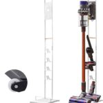 RUQIWEMI Vacuum Cleaner Stand Holder with Wheels for Dyson V15 V11 V10 V8 V7 V6, Metal Floor Stand Compatibel for Dreame T30 T20 V12 V11 V10,No Drilling the Wall (White)