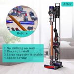 CHOT Vacuum Stand with Wheels Compatible for Dyson V11 V10 V8 V5 V7 V6 Stable Storage Bracket Stand Holder for Handheld Cordless Vacuum Cleaner & Accessories & Attachments (Black)