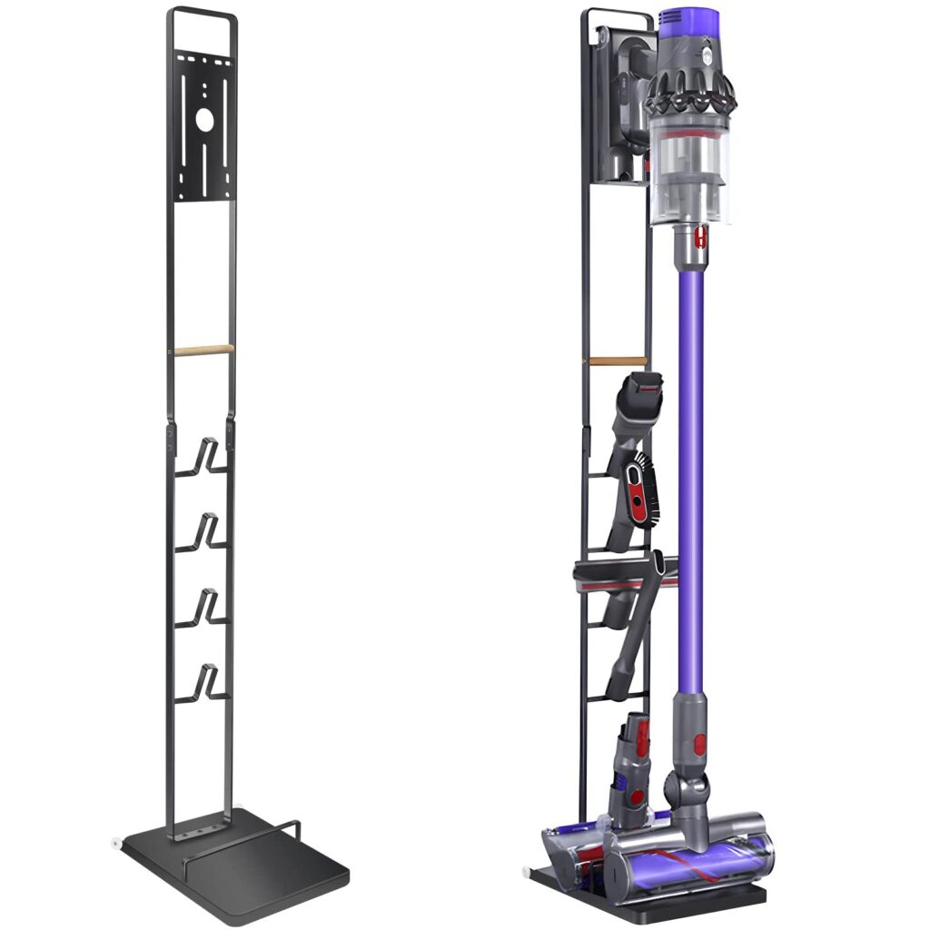 CHOT Vacuum Stand with Wheels Compatible for Dyson V11 V10 V8 V5 V7 V6 Stable Storage Bracket Stand Holder for Handheld Cordless Vacuum Cleaner & Accessories & Attachments (Black)