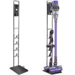 CHOT Vacuum Stand with Wheels Compatible for Dyson V11 V10 V8 V5 V7 V6 Stable Storage Bracket Stand Holder for Handheld Cordless Vacuum Cleaner & Accessories & Attachments (Black)