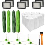 20 Pack Replacement Parts for iRobot Roomba i7 i7+i3 i3+i4 i4+i6 i6+ i8 i8+ E5 E6 E7 Vacuum Cleaner, 2 Sets of Rubber Brushes+6 Filters+6 Side Brushes+6 Reusable Vacuum Bags with Zipper
