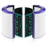 Air Purifier Filter Replacement for Dyson Pure Cool Purifying Fan TP04 HP04 DP04, 2-in-1 True HEPA and Activated Carbon Filter, 360° Combi Design