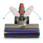 Morelian Bristle Roller Brush Household Vacuum Cleaner Replacement Accessories Carbon Fiber Floor Brush Head Front LED Lights for Dyson V7 V8 V10 V11 V15