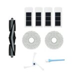 UOTOPO Accessories set Compatible with ECOVACS DEEBOT X2 Omni Vacuum Cleaner Parts.1 Main Rubber Brush,1 Side Brush,4 Hepa Filters,2 Mop Cloths