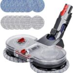 DEONG Electric Mop Attachment Compatible With Dyson V15 V11 V10 V8 V7 Vacuum Cleaners, Mop Head with Detachable Water Tank, 12 Reusable Mop Pads
