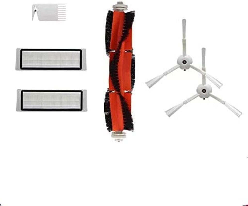 Accessory Kit For MiJia 1S Roborock Roborock E35 E25 E20 S50 S6 S51 Robotic Vacuum Cleaner.2 Side Brushes,2 Hepa Filters, 1 Main Brush & 1 Cleaning Tool