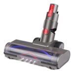 Motorhead Hardwood Floor Attachment for Dyson V7 V8 V10 V11 V15 Vacuum Cleaners with LED Headlights, V Shape Turbo Bristle Roller Brush Cleaner Head Replacement Parts (black)