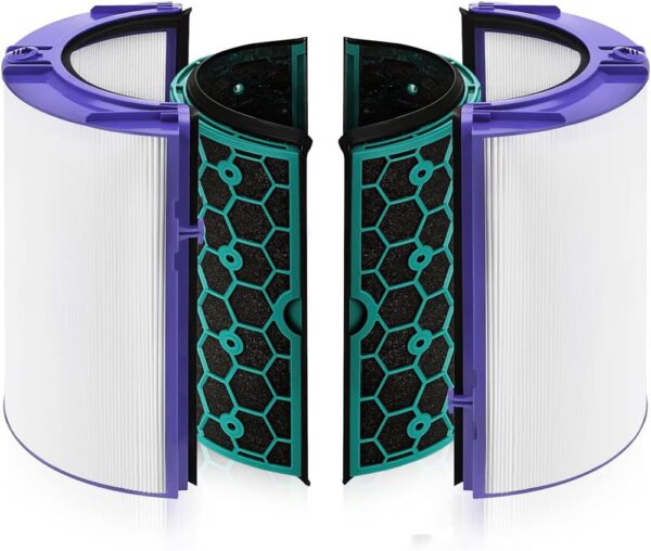 Air Purifier Filter Replacement for Dyson Pure Cool Purifying Fan TP04 HP04 DP04, 2-in-1 True HEPA and Activated Carbon Filter, 360° Combi Design