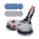 Electric Mop Head Attachment for Dyson V15 V11 V10 V8 V7 Vacuum Cleaner with Removable Water Tank, 12 Washable Mop Pads (black)