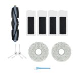 UOTOPO Accessories set Compatible with ECOVACS DEEBOT T20 Omni Vacuum Cleaner Parts.1 Main Rubber Brush,2 Side Brush,4 Hepa Filters,2 Mop Cloths