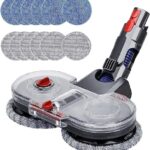 DEONG Electric Mop Attachment Compatible With Dyson V15 V11 V10 V8 V7 Vacuum Cleaners, Mop Head with Detachable Water Tank, 12 Reusable Mop Pads