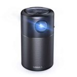 Nebula Capsule, by Anker, Smart Wi-Fi Mini Projector, Black, 100 ANSI Lumen Portable Projector, 360° Speaker, Movie Projector, 100 Inch Picture, 4-Hour Video Playtime, Outdoor Projector—Watch Anywhere