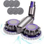 Electric Mop Head Attachment for Dyson V15 V11 V10 V8 V7 Vacuum Cleaner with Removable Water Tank, 12 Washable Mop Pads (purple)