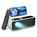 Wownect Portable Mini Projector 150 ANSI, Wireless Screen Mirroring Outdoor Movies 120″ Display & Home Theater Video Projector, Compatible With HDMI, USB, AUX, Laptop, IOS/Android