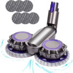 Electric Mop Head Attachment for Dyson V15 V11 V10 V8 V7 Vacuum Cleaner with Removable Water Tank, 12 Washable Mop Pads (purple)