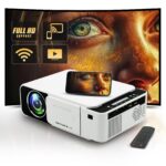 Wownect T5 Mini Projector 100 ANSI Lumens with 170″ Screen Supported | Airplay/Miracast Wireless Mobile Mirroring WiFi YouTube Home Theater Video Projector (Without Screen)