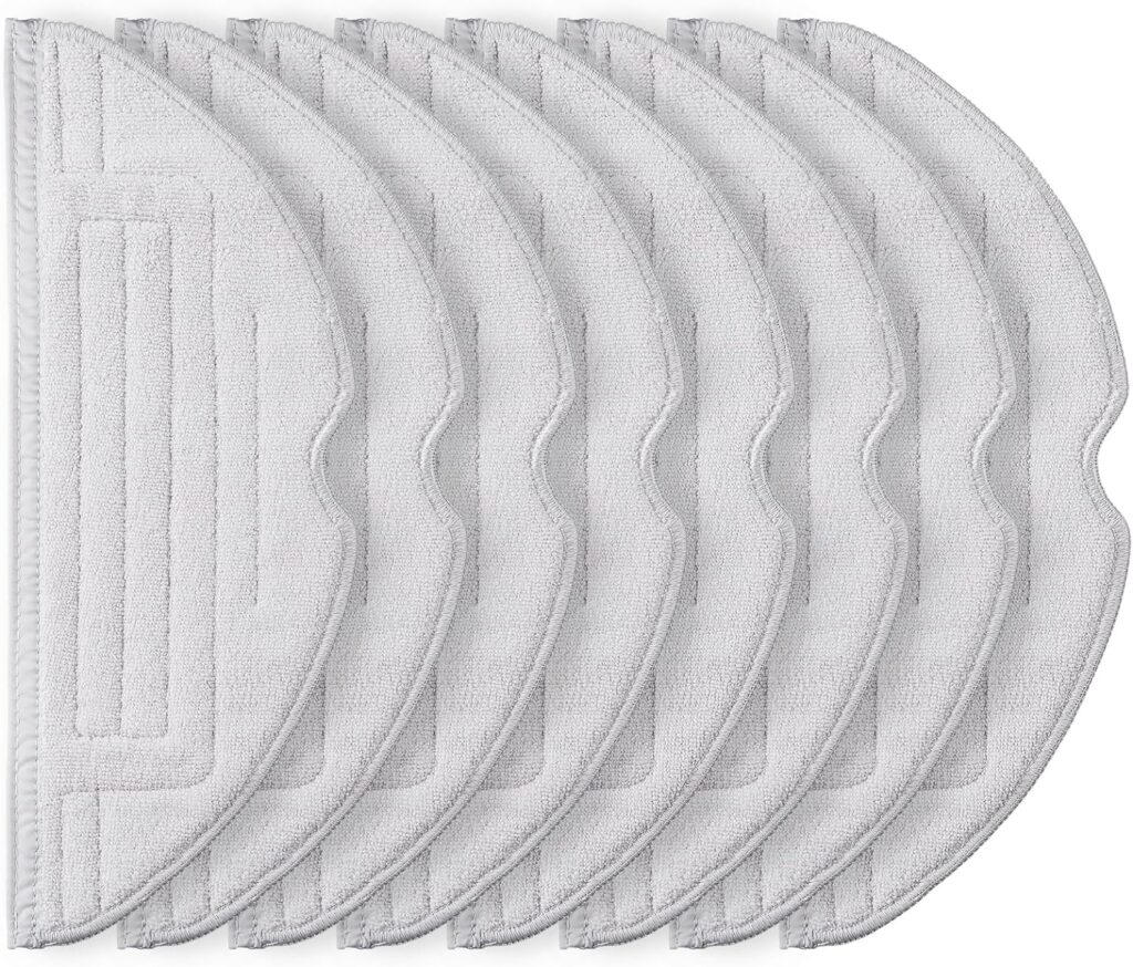 CENXI 8 Pack Mop Pads Replacement for Roborock S8 / S8+ / S7 MaxV / S7 MaxV Plus / S7 MaxV Ultra / S7 Pro Ultra / S7 / S7+ Series Robot Vacuum, Microfiber Mopping Cloth Vacuum Accessories (Light Gray)