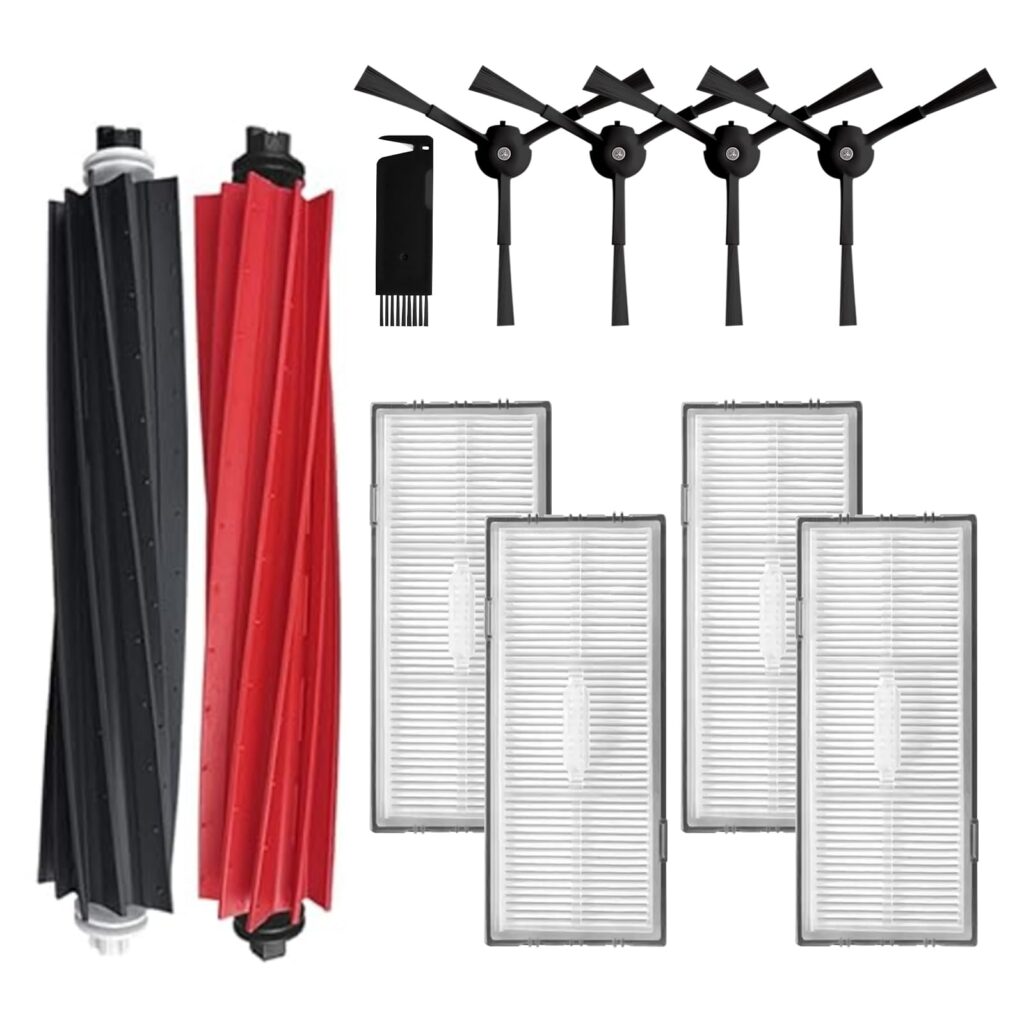 SONGRUI Replacement Spare Accessories Refill Parts Kit Compatible with Roborock S8 and S8 Plus Robotic Vacuum Cleaners: 1 Dual Roller 4 Spin Brush 4 Hepa Filters 4 Mop Rag Cloth Pads