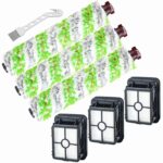 MAKINGTEC Replacement Parts for Bissell CrossWave Pet Pro 2306A and CrossWave 1785 Series, 3 Pack 2460 Multi-Surface Pet Pro Brush Roller, 3 Pack 1866 Vacuum Filter, Compare to Part 1613568, 1608684