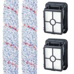 ULHYC Multi-Surface Roller Brush Head + Vacuum Filter Replacement for Bissell CrossWave 1866/2306/2551/1785 Replacement Parts (2+2 Pack)