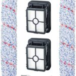 2 Packs Multi-Surface Brush Rolls 1868 + 2 Packs Vacuum Filters 1866 Replacement for Bissell CrossWave Vacuum Cleaner, Compare to Part 1608683& 160-8683, 1608684