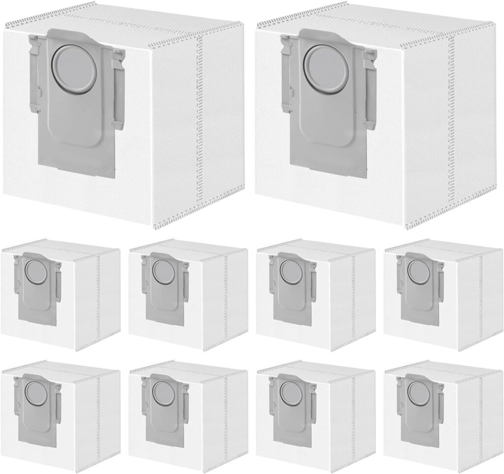 CENXI 10 Packs Disposable 2.5L Vacuum Bags Compatible for Roborock Q5+, Q5 Pro+, Q5 Max+,Q7+, Q8 Max+, S7 Max Ultra/MaxV Ultra, S8+, S8 Pro Ultra Robot Vacuums & Auto-Empty Docks