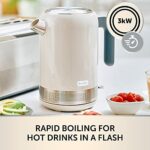Breville High Gloss Electric Kettle | 1.7 Litre | 3kW Fast Boil | Cream, Plastic [VKT153]