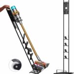 CENXI Vacuum Stand Compatible with Dyson V15 V11 V10 V8 V7 V6 with Wheels,Heavy Base Metal Bracket Holder, Storage Bracket Stand for Dyson Cordless Vacuum Cleaners & Accessories & Attachments