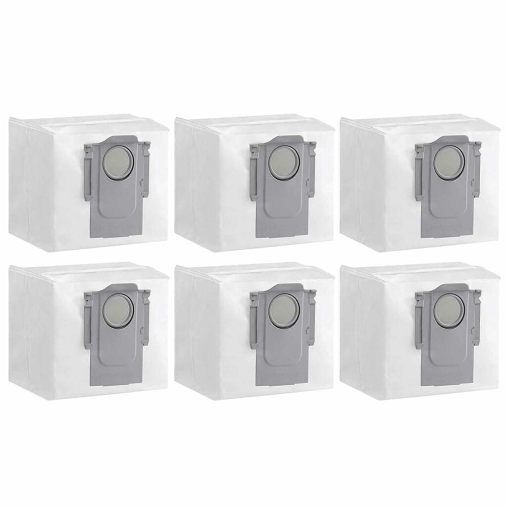 6 Pcs Dust Bags for Roborock S7 MaxV Ultra / S7 Pro Ultra / Q7+ / Q7 Max+ / Q5+ Vacuum Cleaner Accessories, 3L Large Capacity Replacement Bag for Xiaomi Roborock S7 MAXV Ultra Parts