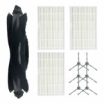 Replacement Spare Accessories for Eufy Clean L50 / L60 / L60 Hybrid Self-Empty Station Robot Vacuum Cleaner 1 Main Brush 6 Side Brush 3 HEPA Filter Parts (10 Pack)