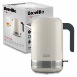 Breville High Gloss Electric Kettle | 1.7 Litre | 3kW Fast Boil | Cream, Plastic [VKT153]