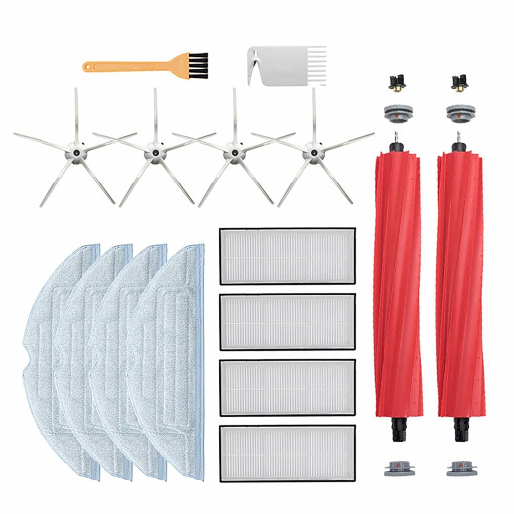 Accessories Kit for Xiaomi Roborock S7/T7S/T7S Plus Replacement Parts for Roborock Including 2 HEPA Filters 4 Side Brushes 1 Mop Pads and 2 Main Brush 1 Small Brush and 1 Cleaning Comb (16)