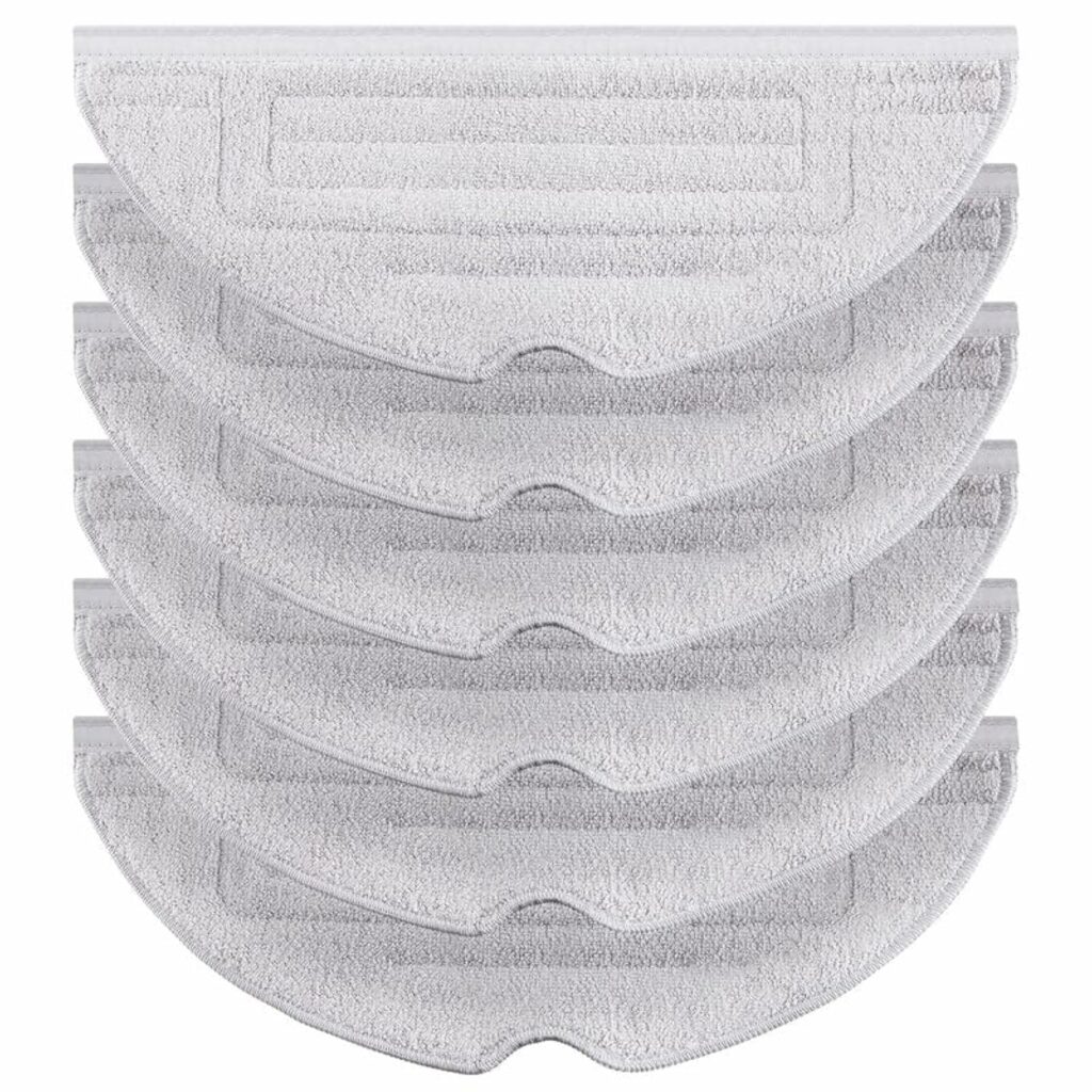 6 Pcs Mop Cloth Pad for Roborock S8 / S8+ / S7 MaxV / S7 MaxV Plus / S7 MaxV Ultra / S7 Pro Ultra / S7 / S7+ Series Robot Vacuum Microfiber VibraRise Mopping Pad Replacement Accessory (Light Gray)