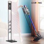 CARONIC Vacuum Cleaner Stand Holder with Wheels Compatible with Dyson V15 V11 V10 V8 V7 V6 Dreame T30 T20 V12 V11 V10, No Wall Drilling, Durable Metal Holder in Sleek Black (Large)