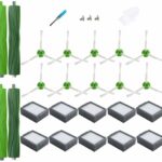 LOVECO Replacement Accessories Kit Compatible for iRobot Roomba E Series E5 E6 i Series i7 i7+ i6+ i3 i3+ Robotics2 Set Multi-Surface Rubber Brush10 High-Efficiency Filter10 Edge-Sweeping Brush