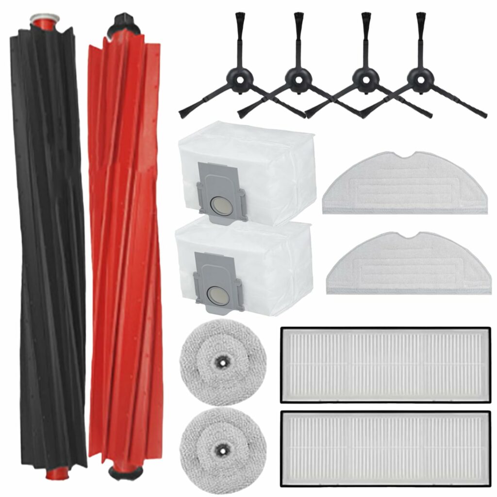 Replacement Parts Only for Roborock S8 MaxV Ultra Robot Vacuum 1 Main Brush 4 Side Brush 2 Filter 2 Mop pad 2 Mop Cloth 2 Dust Bag Accessories