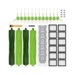 32 Pack Replacement Parts for iRobot Roomba i7 i7+ i3 i3+ i4 i4+ i6 i6+ i8 i8+ j7 j7+/Plus E5 E6 E7 Vacuum Cleaner, 2 Set Rubber Brushes, 12 Vacuum Filters, 6 Vacuum Bags, 12 Side Brushes