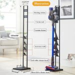 Vacuum Cleaner Stand Holder, Metal Storage Bracket Organizer Rack Compatible with Dyson Handheld Vacuum Cleaner V11 V10 V8 V7 V6 Cordless Stick Vacuum (Black)