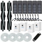 Replacement Parts Accessoreis Compatible with Ecovacs Deebot X2 Omni/X2/X2 Pro/DEX86 Cleaner Filters (6 Pcs), Side Brushes (10 Pcs), Mop Pads (4 Pcs), Dust Bags (4 Pcs), Roller Rubber Brush (2 Pcs)
