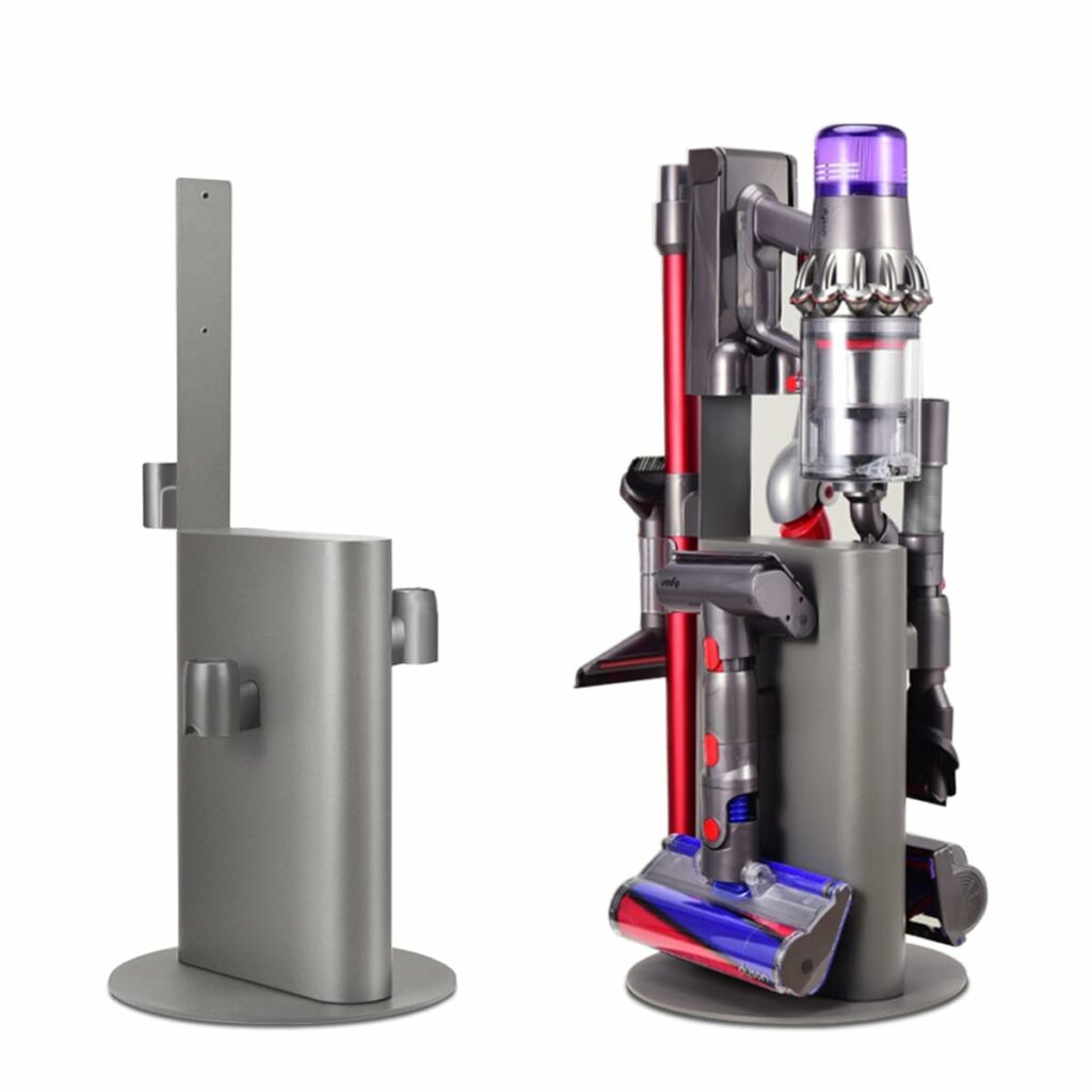 Vacuum Stand Holder Docking Station Compatible for V7 V8 V10 V11 V12 V15, Stable Metal Storage Rack, Drill-free Organizer Bracket Compatible with Dyson Cordless Vacuum Cleaner and Its Tools, Grey