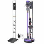 Rubik Vacuum Cleaner Stand with Wheels for Dyson V15 V11 V10 V8 V7 V6 DC30 DC31 DC34 DC35 DC58 DC59 DC62 DC74 Dreame T30 T20 V12 V11 V10 & Accessories Holder Metal Floor Rack (Black)